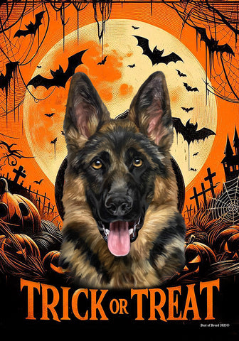 German Shepherd  - Best of Breed  Halloween Outdoor House and Garden Flag