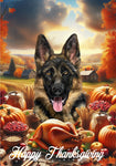 German Shepherd  - Best of Breed  Thanksgiving Outdoor House and Garden Flag