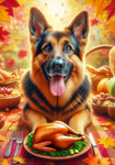 German Shepherd  - Best of Breed DCR Thanksgiving Outdoor House and Garden Flag