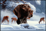 German Shorthair Pointer - Best of Breed Winter Wonderland Floor Mat Tufted Loop 18" x 27"