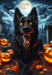 German Shepherd Black - Best of Breed DCR Halloween Outdoor House and Garden Flag