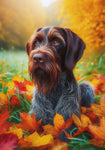 German Wirehaired Pointer - Best of Breed DCR Falling Leaves Outdoor Flag