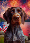 German Wirethair Pointer - Best of Breed DCR July 4 Outdoor Flag