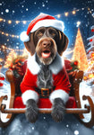 German Wirehaired Pointer - Best of Breed DCR Christmas Outdoor House and Garden Flag