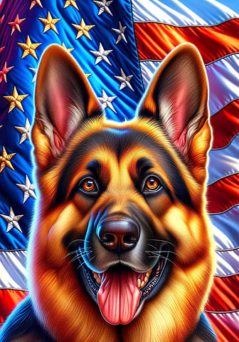 German Shepherd  - Best of Breed DCR Patriotic III   Outdoor House and Garden Flag