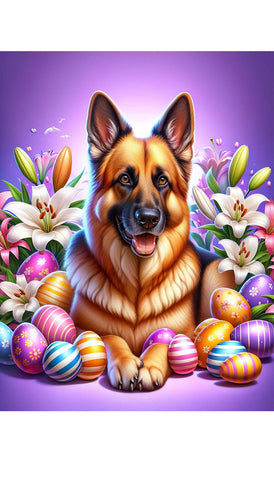 German Shepherd  - Best of Breed DCR Easter Holiday    Outdoor House and Garden Flag