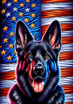 German Shepherd Black - Best of Breed DCR Patriotic III   Outdoor House and Garden Flag