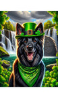 German Shepherd Black - Best of Breed DCR Saint Patricks Day Day Outdoor House and Garden Flag