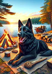 German Shepherd Black - Best of Breed DCR Summer Camping   Outdoor House and Garden Flag