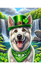 German Shepherd White - Best of Breed DCR Saint Patricks Day Day Outdoor House and Garden Flag