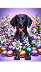 German Shorthair Pointer Black - Best of Breed DCR Easter Holiday    Outdoor House and Garden Flag