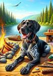 German Shorthair Pointer Black - Best of Breed DCR Summer Camping   Outdoor House and Garden Flag