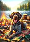 German Wirehaired Pointer - Best of Breed DCR Summer Camping   Outdoor House and Garden Flag