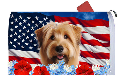 Glen of Imal Terrier Wheaten - Best of Breed Patriotic Mailbox Cover Hi-Grade Vinyl 6" x 19"