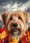 Glen of Imal Terrier Wheaten - Best of Breed  Fall Leaves Outdoor House and Garden Flag