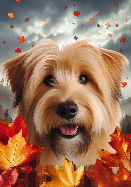 Glen of Imal Terrier Wheaten - Best of Breed  Fall Leaves Outdoor House and Garden Flag
