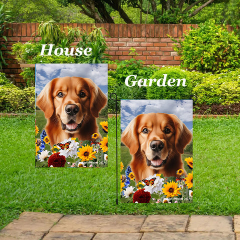 Golden Retriever Red - Best of Breed  Summer Fields Outdoor House and Garden Flag
