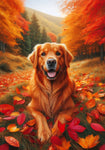 Golden Retriever Red - Best of Breed DCR Falling Leaves Outdoor Flag