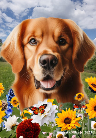 Golden Retriever Red - Best of Breed  Summer Fields Outdoor House and Garden Flag