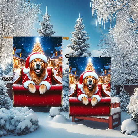 Golden Retriever Red - Best of Breed DCR Christmas Outdoor House and Garden Flag