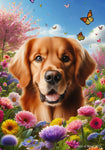 Golden Retriever Red - Best of Breed  Spring Butterflies Outdoor House and Garden Flag