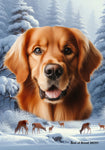 Golden Retriever Red - Best of Breed  Winter Wonderland Outdoor House and Garden Flag