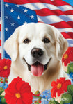 Golden Retriever White - Best of Breed  Patriotic I All-American Outdoor House and Garden Flag