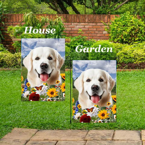 Golden Retriever White - Best of Breed  Summer Fields Outdoor House and Garden Flag