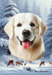 Golden Retriever White - Best of Breed  Winter Wonderland Outdoor House and Garden Flag