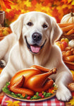 Golden Retriever White - Best of Breed DCR Thanksgiving Outdoor House and Garden Flag