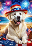 Golden Retriever White - Best of Breed DCR July 4 Outdoor Flag