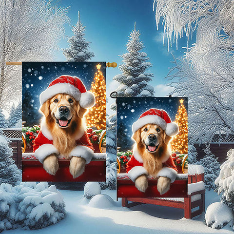 Golden Retriever - Best of Breed DCR Christmas Outdoor House and Garden Flag