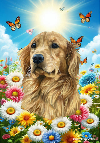 Golden Retriever - Best of Breed  Summer Butterflies Outdoor House and Garden Flag