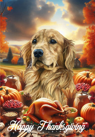 Golden Retriever - Best of Breed  Thanksgiving Outdoor House and Garden Flag
