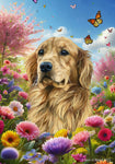 Golden Retriever - Best of Breed  Spring Butterflies Outdoor House and Garden Flag