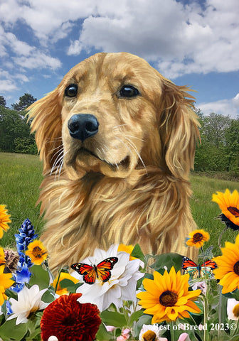 Golden Retriever - Best of Breed  Summer Fields Outdoor House and Garden Flag