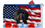 Goldendoodle Black - Best of Breed Patriotic Mailbox Cover Hi-Grade Vinyl 6" x 19"