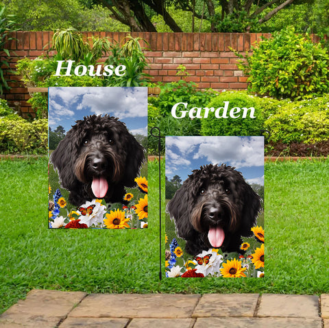 Goldendoodle Black - Best of Breed  Summer Fields Outdoor House and Garden Flag