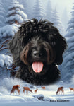 Goldendoodle Black - Best of Breed  Winter Wonderland Outdoor House and Garden Flag