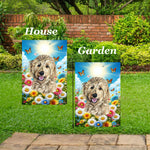 Goldendoodle Blonde - Best of Breed  Summer Butterflies Outdoor House and Garden Flag