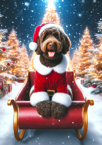 Goldendoodle Chocolate - Best of Breed DCR Christmas Outdoor House and Garden Flag