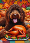 Goldendoodle Chocolate - Best of Breed DCR Thanksgiving Outdoor House and Garden Flag