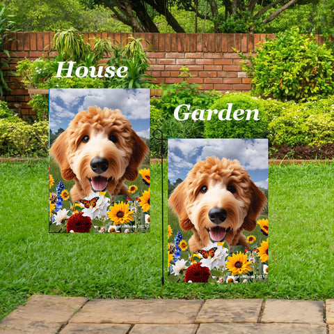 Goldendoodle Red - Best of Breed  Summer Fields Outdoor House and Garden Flag
