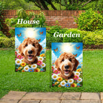 Goldendoodle Red - Best of Breed  Summer Butterflies Outdoor House and Garden Flag