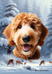 Goldendoodle Red - Best of Breed  Winter Wonderland Outdoor House and Garden Flag