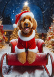 Goldendoodle Red - Best of Breed DCR Christmas Outdoor House and Garden Flag