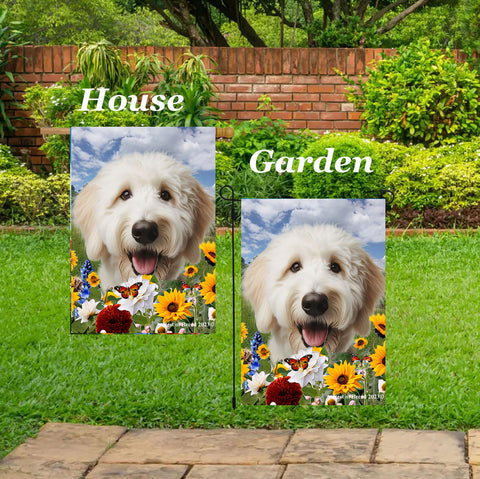 Goldendoodle White - Best of Breed  Summer Fields Outdoor House and Garden Flag