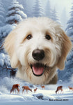 Goldendoodle White - Best of Breed  Winter Wonderland Outdoor House and Garden Flag