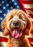 Goldendoodle Apricot - Best of Breed DCR Patriotic III   Outdoor House and Garden Flag