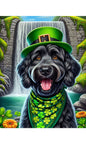 Goldendoodle Black - Best of Breed DCR Saint Patricks Day Day Outdoor House and Garden Flag